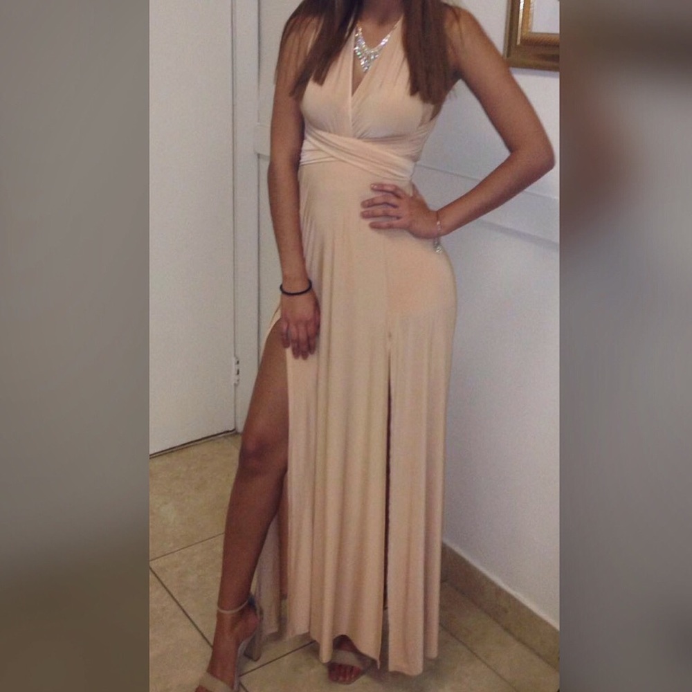 Cream Raped Up Long Dress